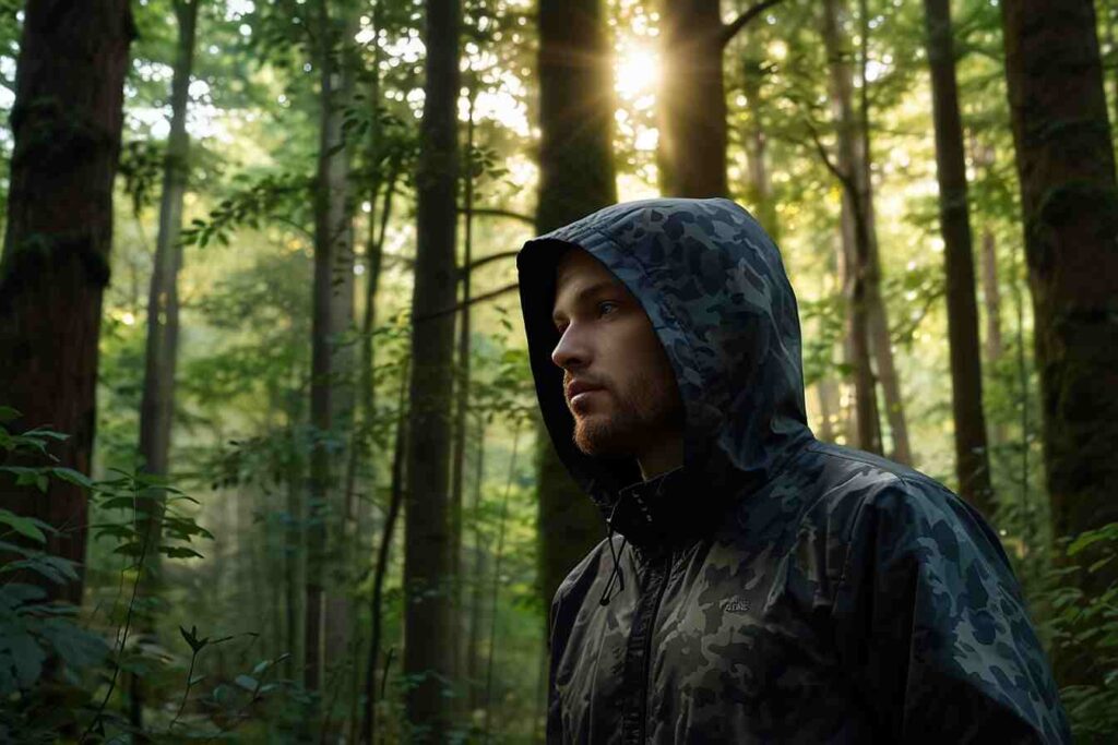 Black And Camo Windbreaker