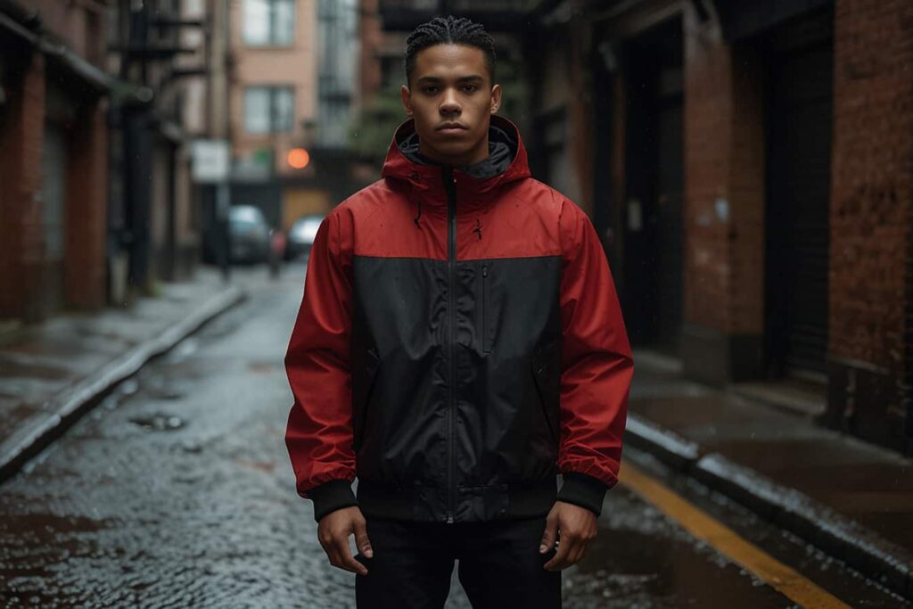 Red and Black Windbreaker