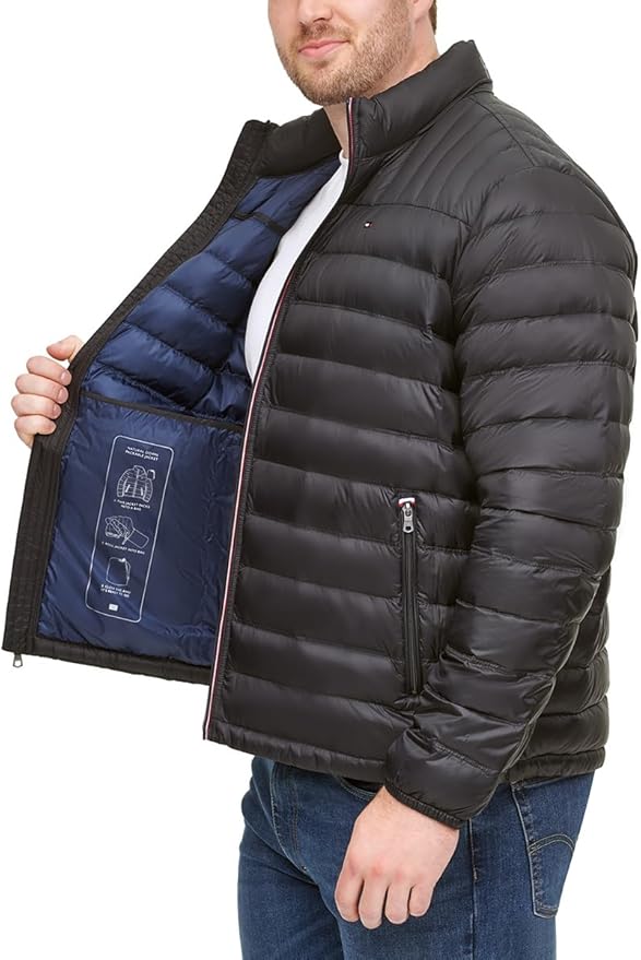 tommy hilfiger men's quilted puffer jacket