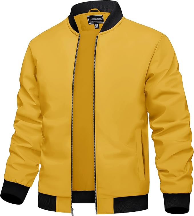 black and yellow windbreaker