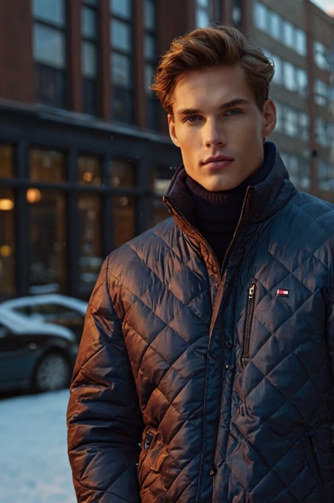 tommy hilfiger men's quilted puffer jacket